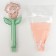 Foil ball 12 “Pink rose on a stick”, mini bouquet