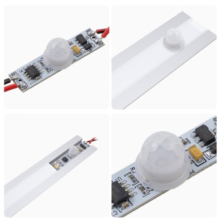 A switch with IR APEYRON motion sensor, in alum. Profile, 36/72W, IP20-5