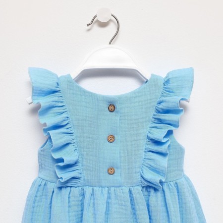 Baby dress with ruffles KAFTAN "Muslin", p 26 (80-86cm), blue-12