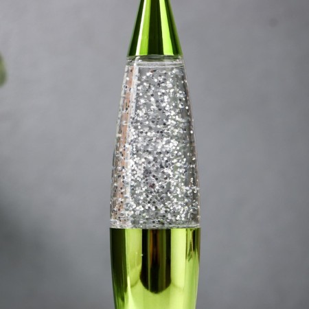 Green Rocket lamp LED, LAVA, sparkles, from batteries 3HLR44 19 cm Risalux-1