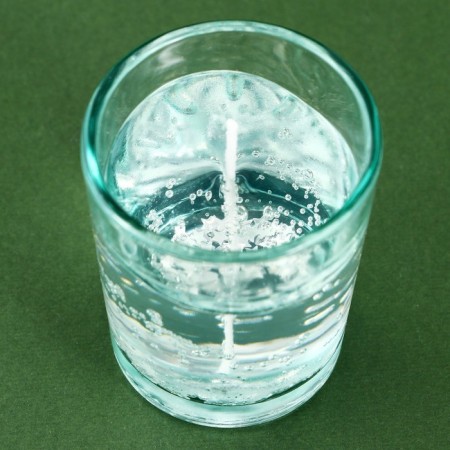 Gel candle in a glass with a decor inside the "blizzard" 5 x 5 x 6 cm-2