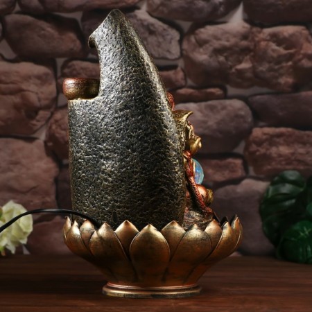 The desktop fountain from the network, the backlight "Ganesha with bowls" red-gold 40x25x25 cm-3