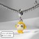 Suspension "monkey", orange color in silver
