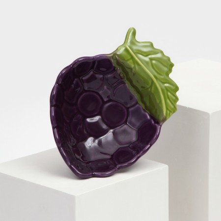 Ceramic blackberry plate, deep, purple, 17 cm, 1 variety, Iran