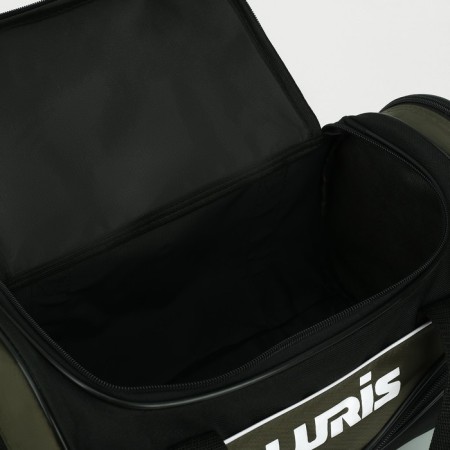 Sports bag with lightning, 3 outer pockets, long belt, black color/hucks-2