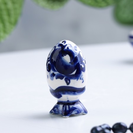 Souvenir "Egg", 6.5 cm, gzhel, small-2
