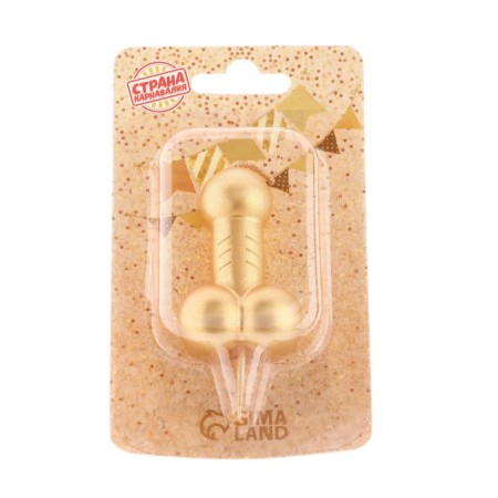 Candle for Cake "Favorite", 3.5x8 cm, on a skewer, gold-3