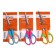 Office scissors 17cm, plastic handles with rubber inserts, mix
