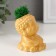 Concrete Kashpo "Buddha" 5.5x6.5x7cm gold with moss (moss green stabilized)