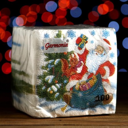 Paper napkins "Color Harmony", 24x24 cm 100 pcs, with a pattern "Santa Claus"-3