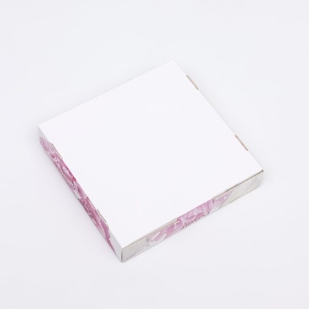 Self -assembly box, "peonies", 16 x 16 x 3 cm-3