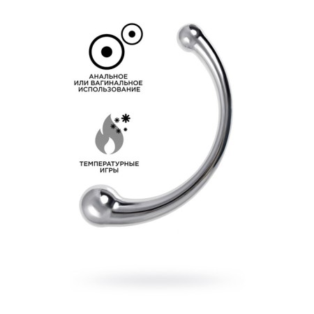 Metal dildo Metal by Toyfa, Metal, Silver, 21 cm