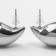 Earrings Plastic "drop" curved swing, color silver