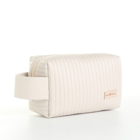 Cosmetic bag with zipper, dairy color