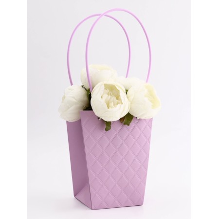 Flower bag embossed pink moisture-resistant, 17x17-11.5x11.5-20 cm-3