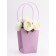 Flower bag embossed pink moisture-resistant, 17x17-11.5x11.5-20 cm