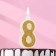 Candle for Cake "Super Blood", 10.4 cm, number "8", gold sparkle