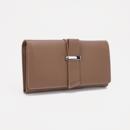 Women's wallet on magnets, beige color