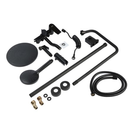 The shower system Zein Z3864, mixer, upper, manual and hygienic watering can, brass, black-12