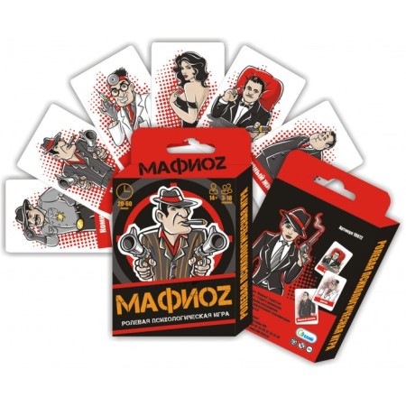 Board game "Mafioz", 18 playing cards + 5 cards with rules, card 5.5 x 8.5 cm-4