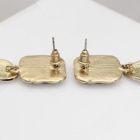 Earrings Assorted "Vakanda" Connection of figures, color gold-2