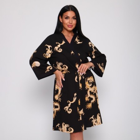 Female set (robe/shirt), black color, size 44-3