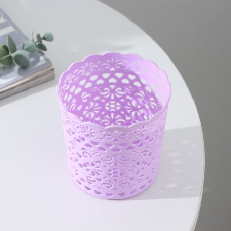 Basket for storage "lace pattern", plastic, 9.8 × 9.8 × 10 cm, mix color-2