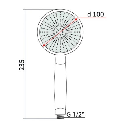 Shower watering can "Glory" SL-ZP-049, 1 mode, D = 100 mm, round, ABS plastic, chrome-1