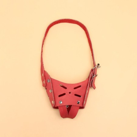 The muzzle adjustable of soft leather, size No. 3, DN 6-8 cm, ohm 20-22 cm, brown-2