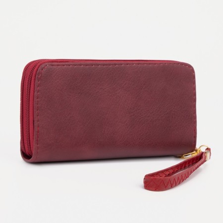 Women's wallet on lightning, burgundy color-1