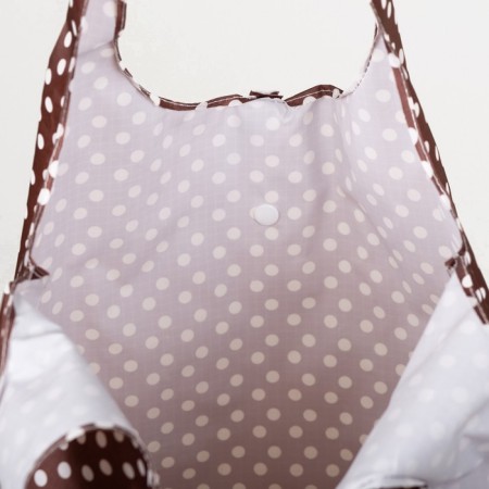 Permanent bag on the button, folding, brown color-3