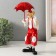 Polystone souvenir "Clown with red umbrella" white-red 11.5x9x24 cm