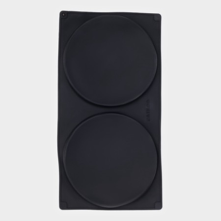 Baking uniform “Biscotto”, silicone, 2 cells, 35 × 19.5 × 1.7 cm, d = 16 cm, black color-3