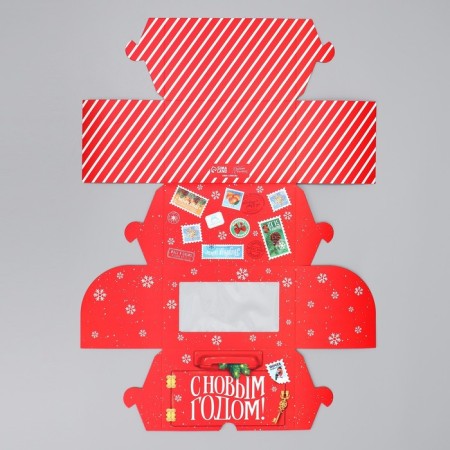 The folding box is 2 cupcake with the window “Happy New Year!”, Mail. 10 x 16 x 10 cm, New Year-6