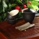 A set for the tea ceremony ceramic "atmosphere", 6 items: a kettle 250 ml, 3 Piala 50 ml, a rag, bag, brown color