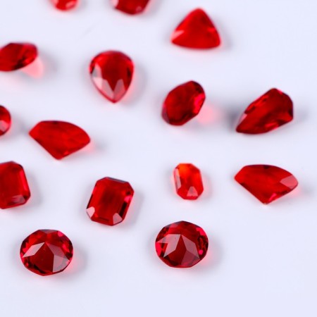 Decorative pebbles for creativity, set of 15 pcs., Red color, stones - from 6 to 14 mm-1