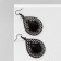 Earrings "Drops" openwork hearts, black color in ferrous metal