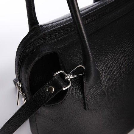 Women's bag with a zipper, with a cosmetic bag, black color-3
