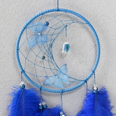 Dreams "Butterflies and ostrich feathers" bright blue d = 15 cm 50x15 cm-1