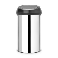 Garbage bucket Brabantia Touch Bin, Soft Touch system, polished steel color, 60 liters