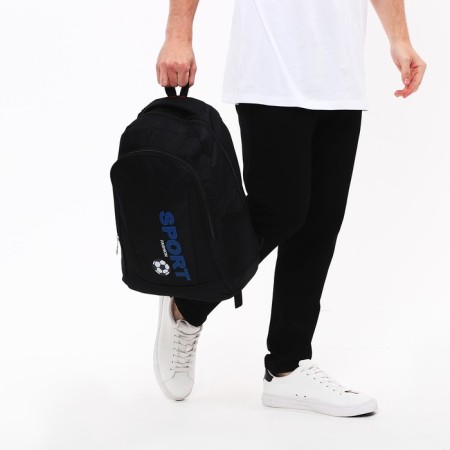 Male backpack on a zipper, 3 outer pockets, black color-5