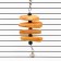 A toy for birds with a karakatitsa carapace and beads, 18 x 6 cm, yellow