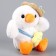 Soft toy "Dipet in a hat" on a key fob, 11 cm, white color