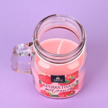 Aromatic candle "Fragrant Raspberry", 8.5 x 7.2 cm.-5
