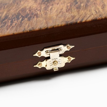 Backgammon "Hunting with a golden eagle", a wooden board 40 x 40 cm, with a field for playing checkers-5
