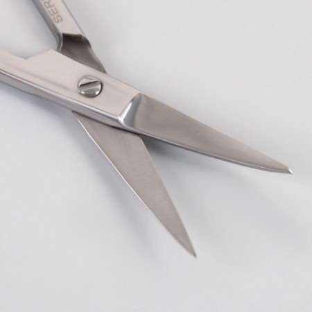 Scissors manicure, bent, wide, 9 cm, on the blist, the color is silver, B-116-S-SH-1