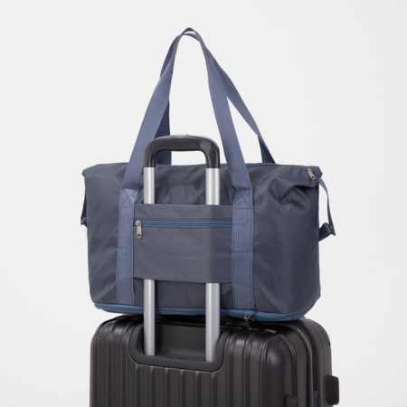 Sports bag with lightning, with an increase, external pocket, blue color-4