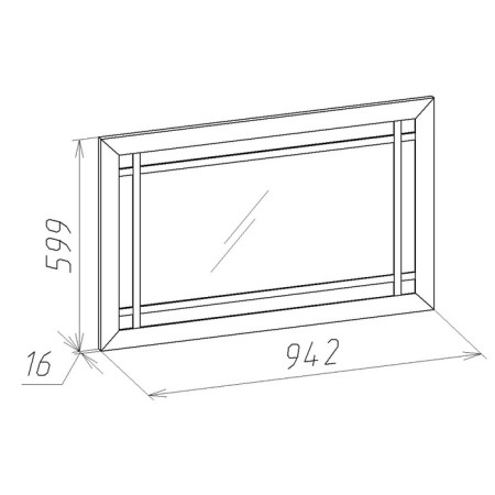 Hinged mirror Sherlock 7, 599 × 16 × 942 mm, sonoma oak color-1