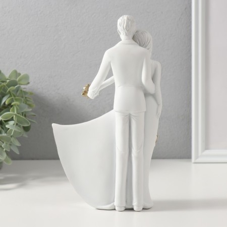Polystone souvenir "Snow -white pair with golden colors" 12x5.5x20.5 cm-3