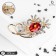 Brooch "Empress" Laksheri, red-white color in gold